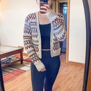 Rag & Bone Willow FairIsle Cardigan in Ivory Multi S